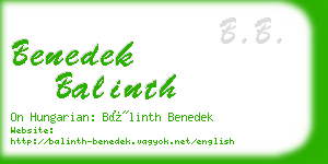benedek balinth business card